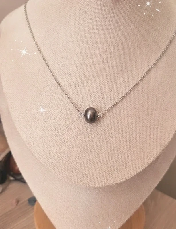 Perle de culture véritable sur chaine argent 925
